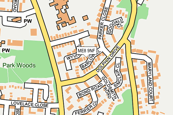 ME8 9NF map - OS OpenMap – Local (Ordnance Survey)