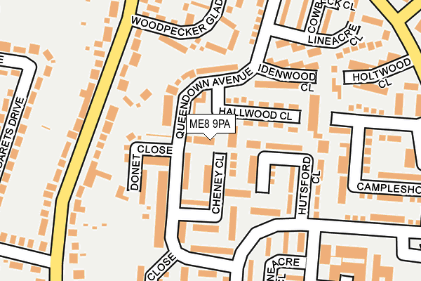 ME8 9PA map - OS OpenMap – Local (Ordnance Survey)