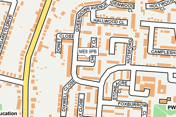 ME8 9PB map - OS OpenMap – Local (Ordnance Survey)