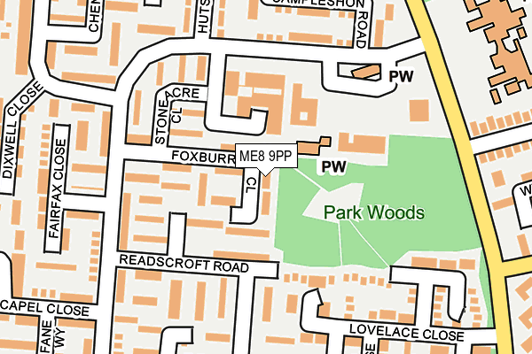 ME8 9PP map - OS OpenMap – Local (Ordnance Survey)