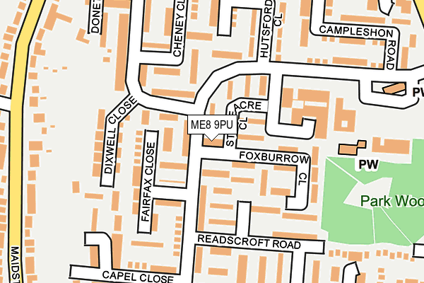 ME8 9PU map - OS OpenMap – Local (Ordnance Survey)