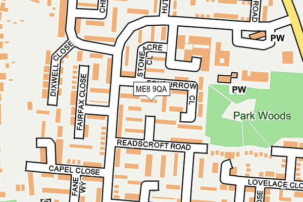 ME8 9QA map - OS OpenMap – Local (Ordnance Survey)