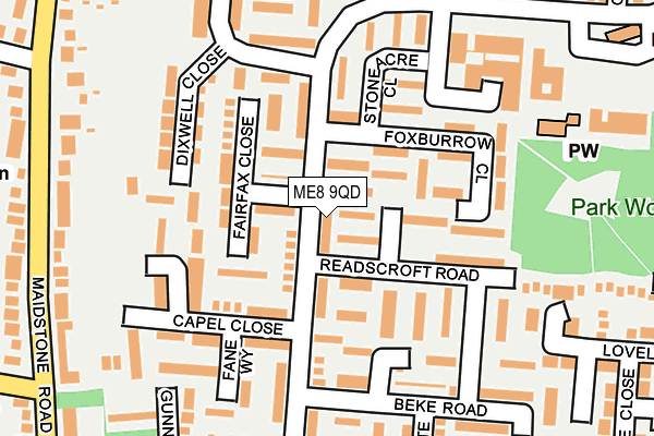 ME8 9QD map - OS OpenMap – Local (Ordnance Survey)