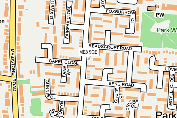 ME8 9QE map - OS OpenMap – Local (Ordnance Survey)