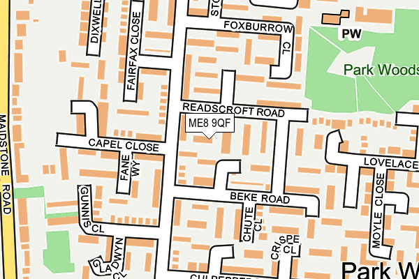 ME8 9QF map - OS OpenMap – Local (Ordnance Survey)