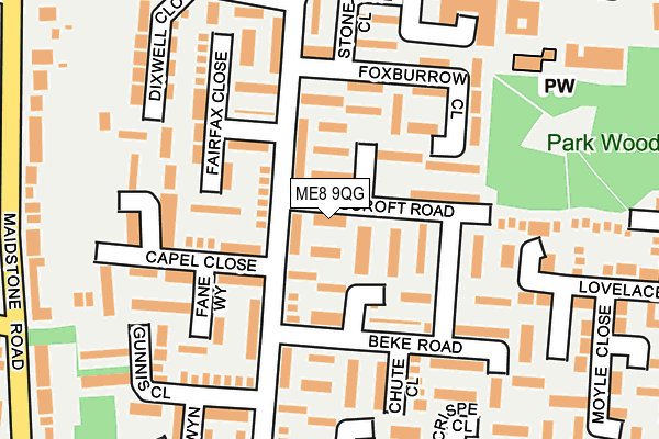 ME8 9QG map - OS OpenMap – Local (Ordnance Survey)