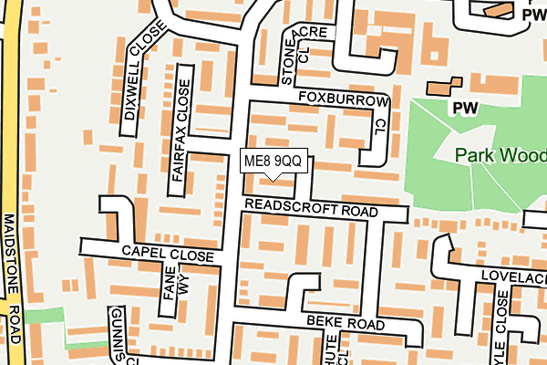 ME8 9QQ map - OS OpenMap – Local (Ordnance Survey)
