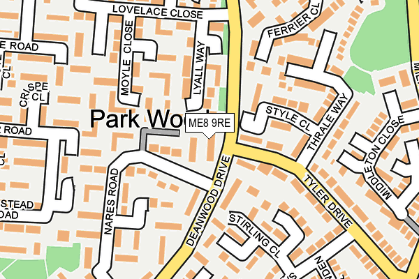 ME8 9RE map - OS OpenMap – Local (Ordnance Survey)