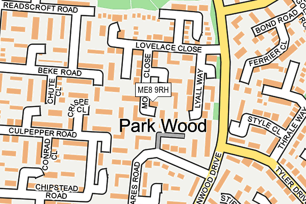 ME8 9RH map - OS OpenMap – Local (Ordnance Survey)