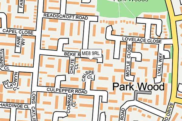 ME8 9RL map - OS OpenMap – Local (Ordnance Survey)