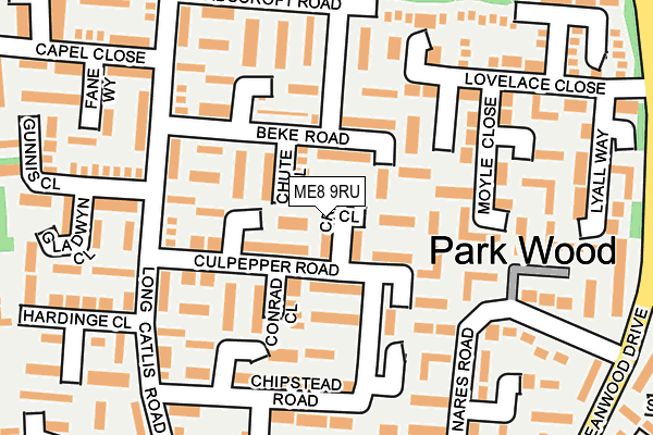 ME8 9RU map - OS OpenMap – Local (Ordnance Survey)