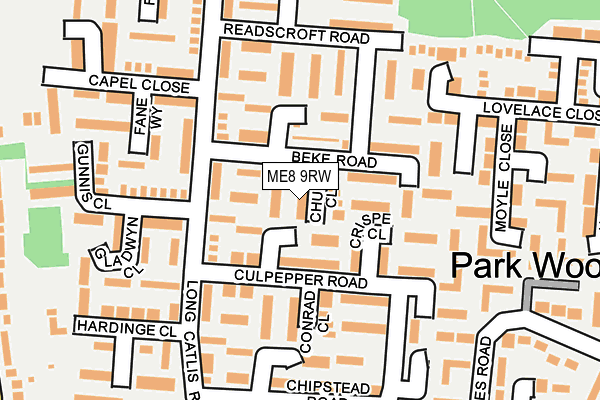 ME8 9RW map - OS OpenMap – Local (Ordnance Survey)