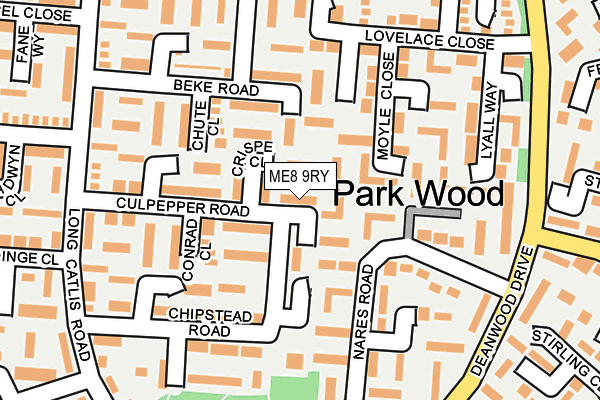 ME8 9RY map - OS OpenMap – Local (Ordnance Survey)