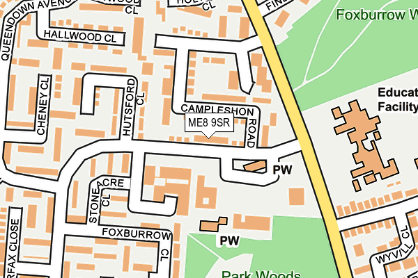 ME8 9SR map - OS OpenMap – Local (Ordnance Survey)