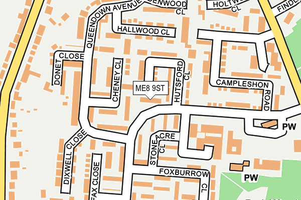 ME8 9ST map - OS OpenMap – Local (Ordnance Survey)