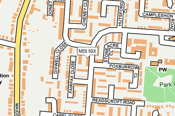 ME8 9SX map - OS OpenMap – Local (Ordnance Survey)