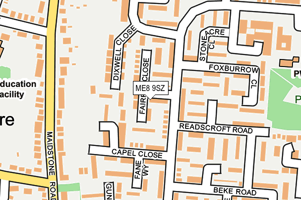 ME8 9SZ map - OS OpenMap – Local (Ordnance Survey)