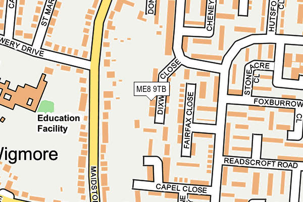 ME8 9TB map - OS OpenMap – Local (Ordnance Survey)