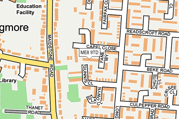 ME8 9TD map - OS OpenMap – Local (Ordnance Survey)