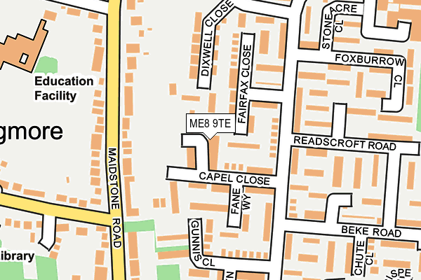 ME8 9TE map - OS OpenMap – Local (Ordnance Survey)