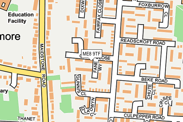 ME8 9TF map - OS OpenMap – Local (Ordnance Survey)