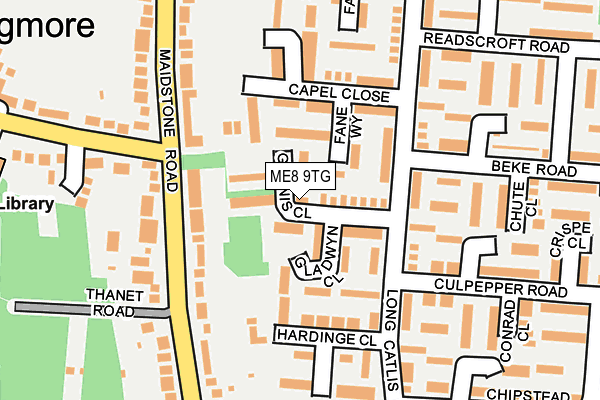 ME8 9TG map - OS OpenMap – Local (Ordnance Survey)