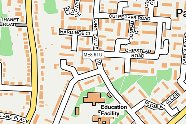 ME8 9TU map - OS OpenMap – Local (Ordnance Survey)