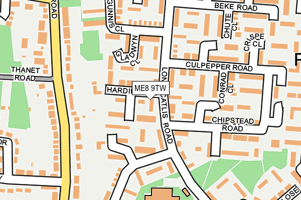 ME8 9TW map - OS OpenMap – Local (Ordnance Survey)