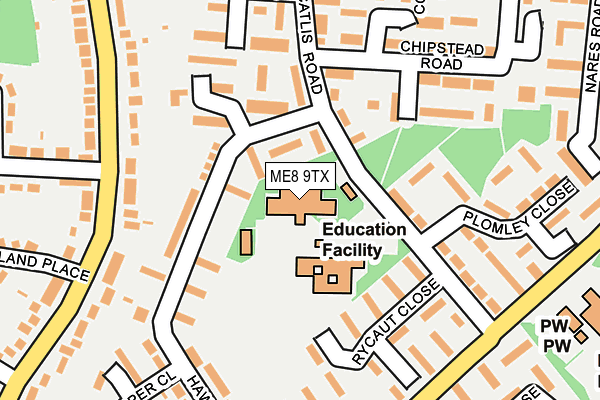 ME8 9TX map - OS OpenMap – Local (Ordnance Survey)