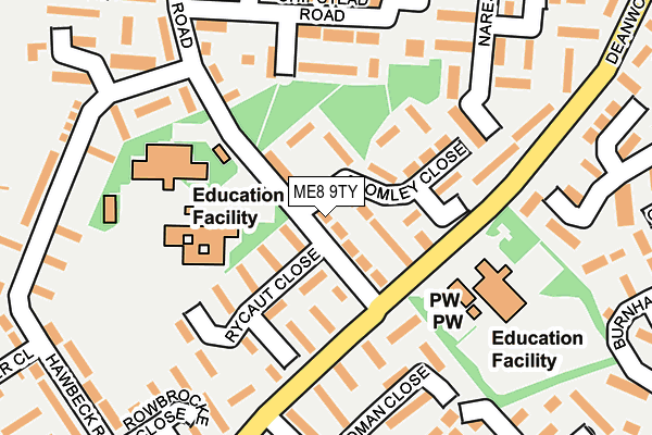 ME8 9TY map - OS OpenMap – Local (Ordnance Survey)