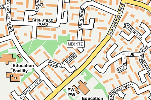 ME8 9TZ map - OS OpenMap – Local (Ordnance Survey)