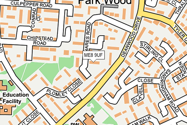 ME8 9UF map - OS OpenMap – Local (Ordnance Survey)