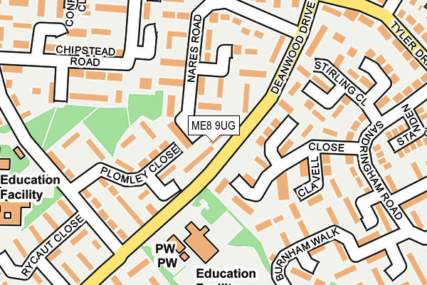 ME8 9UG map - OS OpenMap – Local (Ordnance Survey)