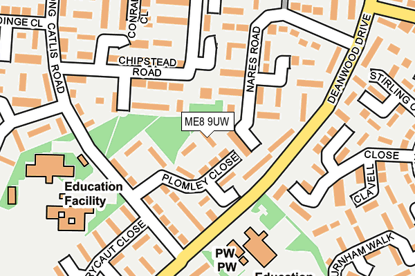 ME8 9UW map - OS OpenMap – Local (Ordnance Survey)