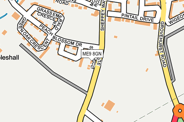 ME9 8GN map - OS OpenMap – Local (Ordnance Survey)