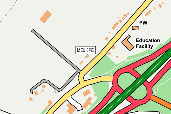 ME9 8PE map - OS OpenMap – Local (Ordnance Survey)