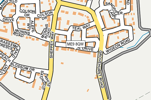 ME9 8QW map - OS OpenMap – Local (Ordnance Survey)