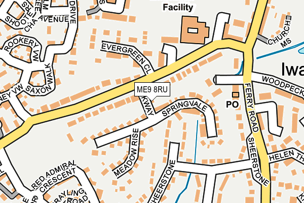 ME9 8RU map - OS OpenMap – Local (Ordnance Survey)