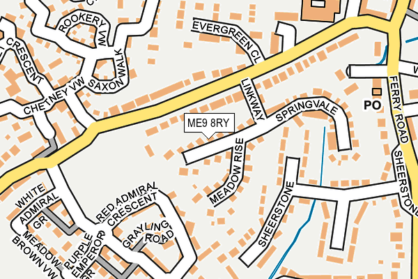ME9 8RY map - OS OpenMap – Local (Ordnance Survey)