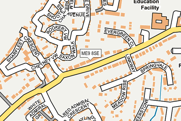 ME9 8SE map - OS OpenMap – Local (Ordnance Survey)
