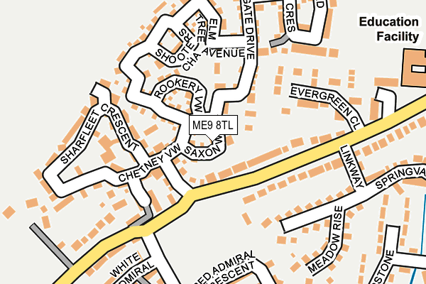 ME9 8TL map - OS OpenMap – Local (Ordnance Survey)