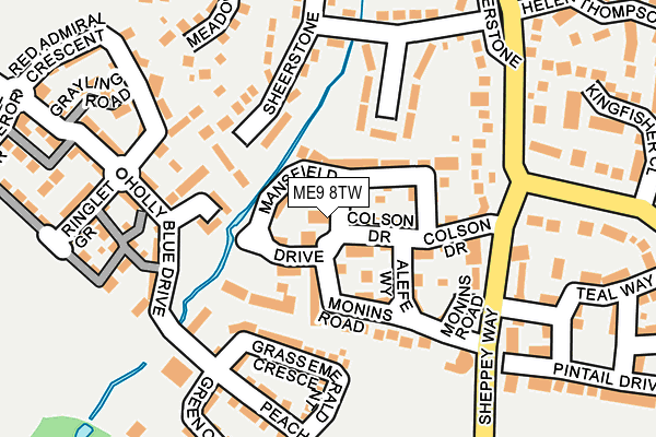 ME9 8TW map - OS OpenMap – Local (Ordnance Survey)