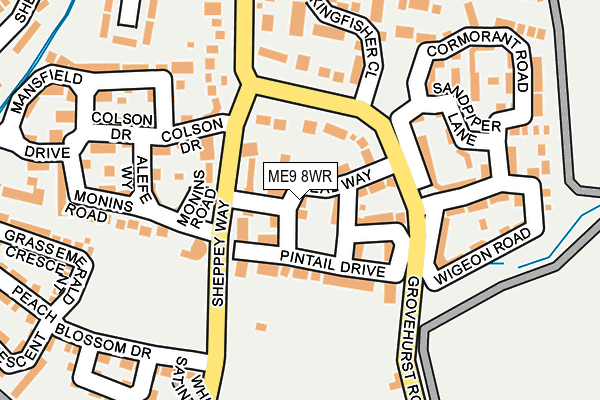 ME9 8WR map - OS OpenMap – Local (Ordnance Survey)