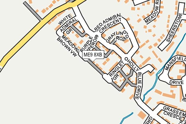 ME9 8XB map - OS OpenMap – Local (Ordnance Survey)