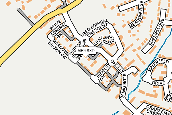 ME9 8XD map - OS OpenMap – Local (Ordnance Survey)