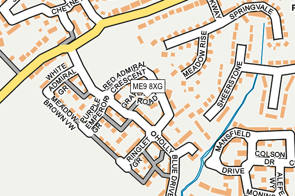 ME9 8XG map - OS OpenMap – Local (Ordnance Survey)