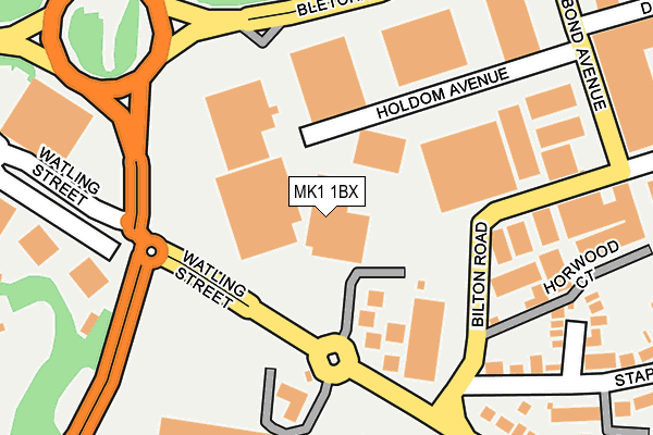 MK1 1BX map - OS OpenMap – Local (Ordnance Survey)