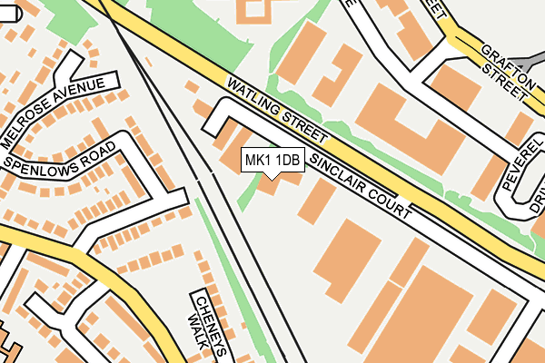 MK1 1DB map - OS OpenMap – Local (Ordnance Survey)