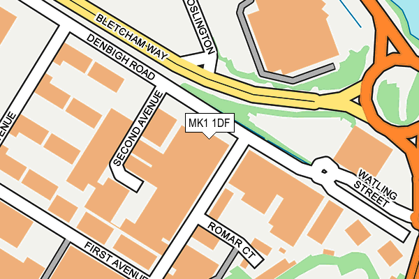 MK1 1DF map - OS OpenMap – Local (Ordnance Survey)