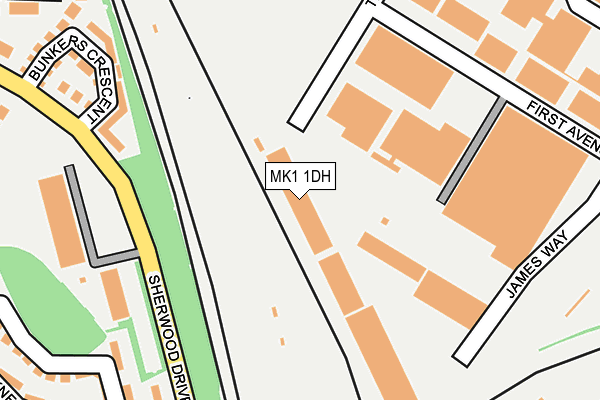 MK1 1DH map - OS OpenMap – Local (Ordnance Survey)